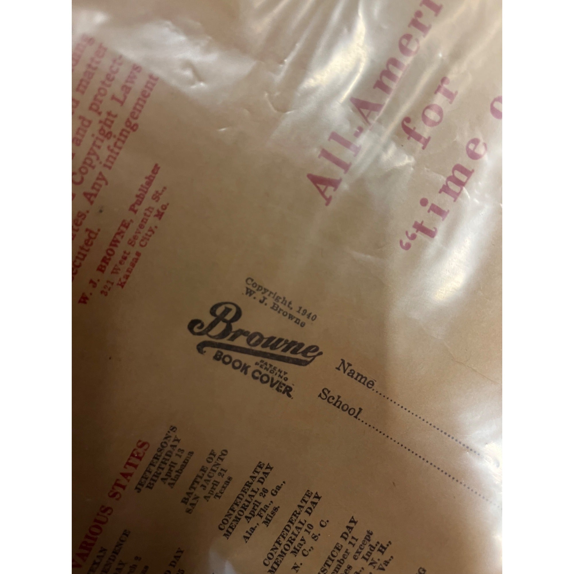 RARE Vintage 1940 Coca Cola Paper Advertising Book Cover History - Browne