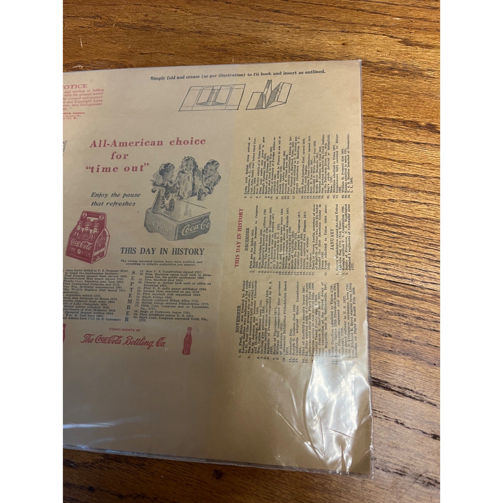 RARE Vintage 1940 Coca Cola Paper Advertising Book Cover History - Browne