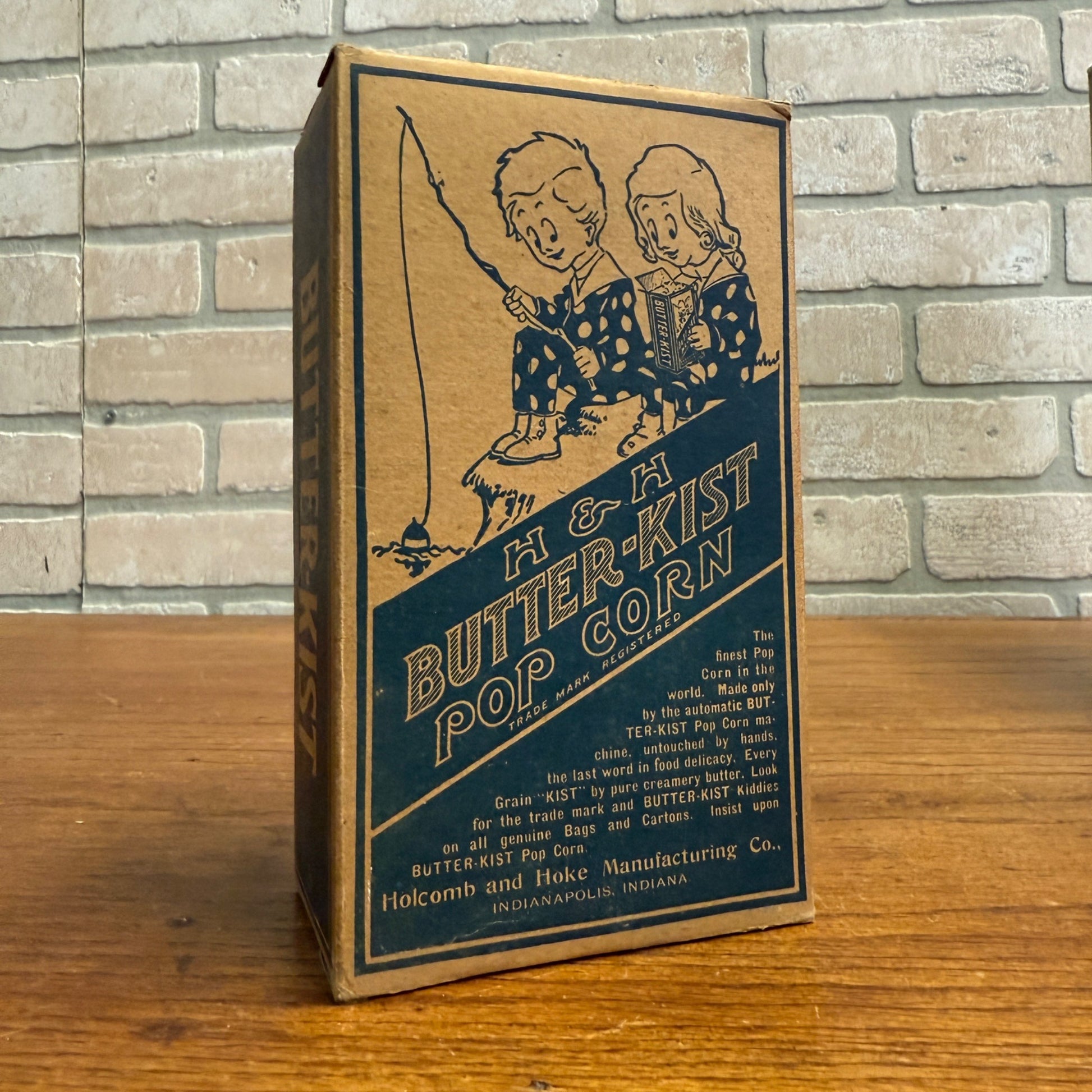 Vintage Butter-Kist Popcorn Box Early Movie Theater Kitchen Decor Cardboard