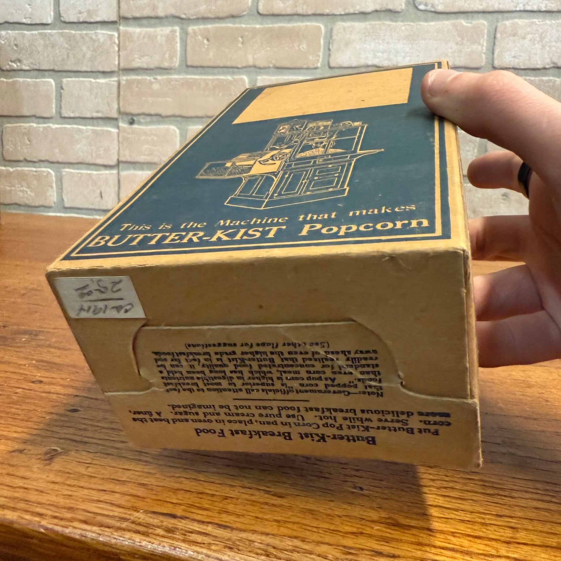 Vintage Butter-Kist Popcorn Box Early Movie Theater Kitchen Decor Cardboard