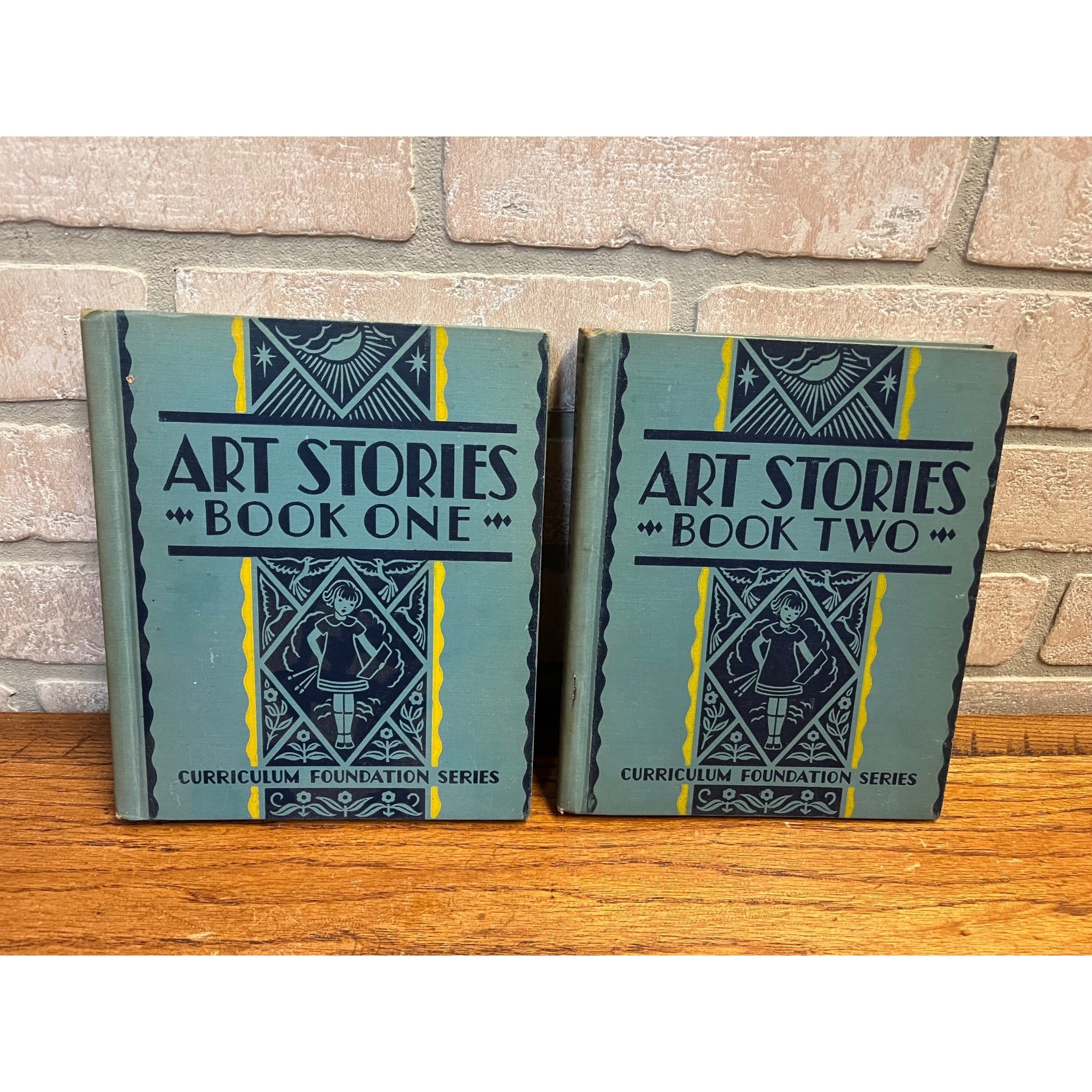 Vintage Children's Book Art Stories Book One & Three 1935 Homeschool Education