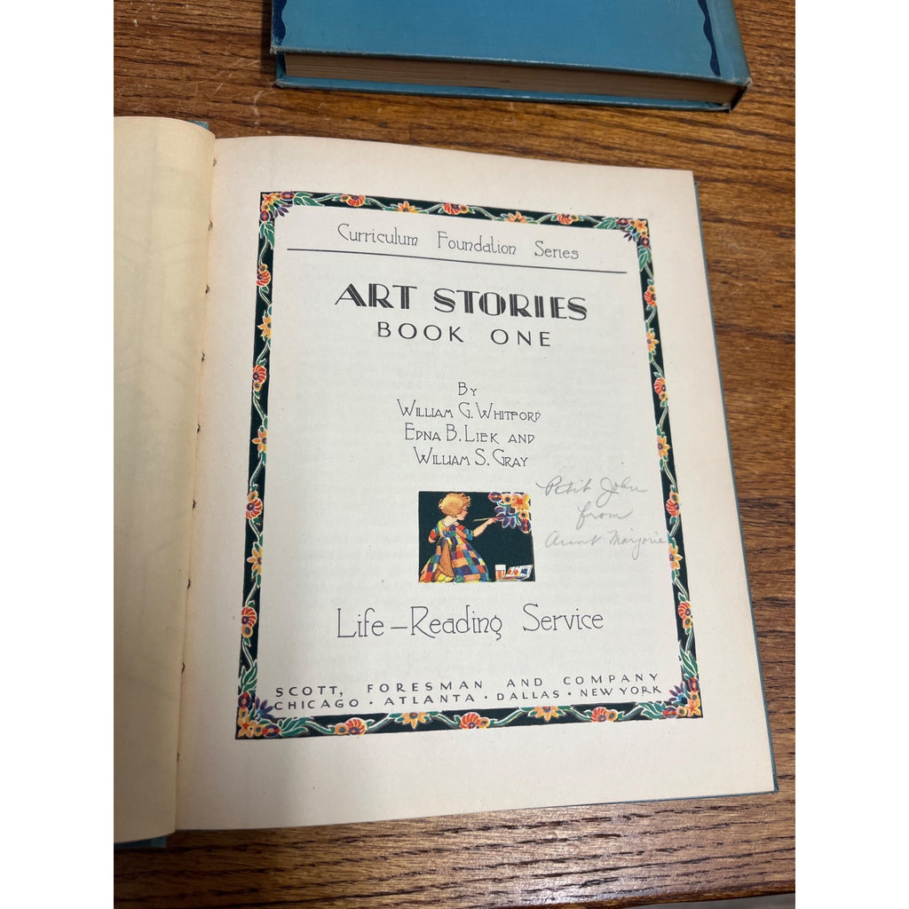 Vintage Children's Book Art Stories Book One & Three 1935 Homeschool Education