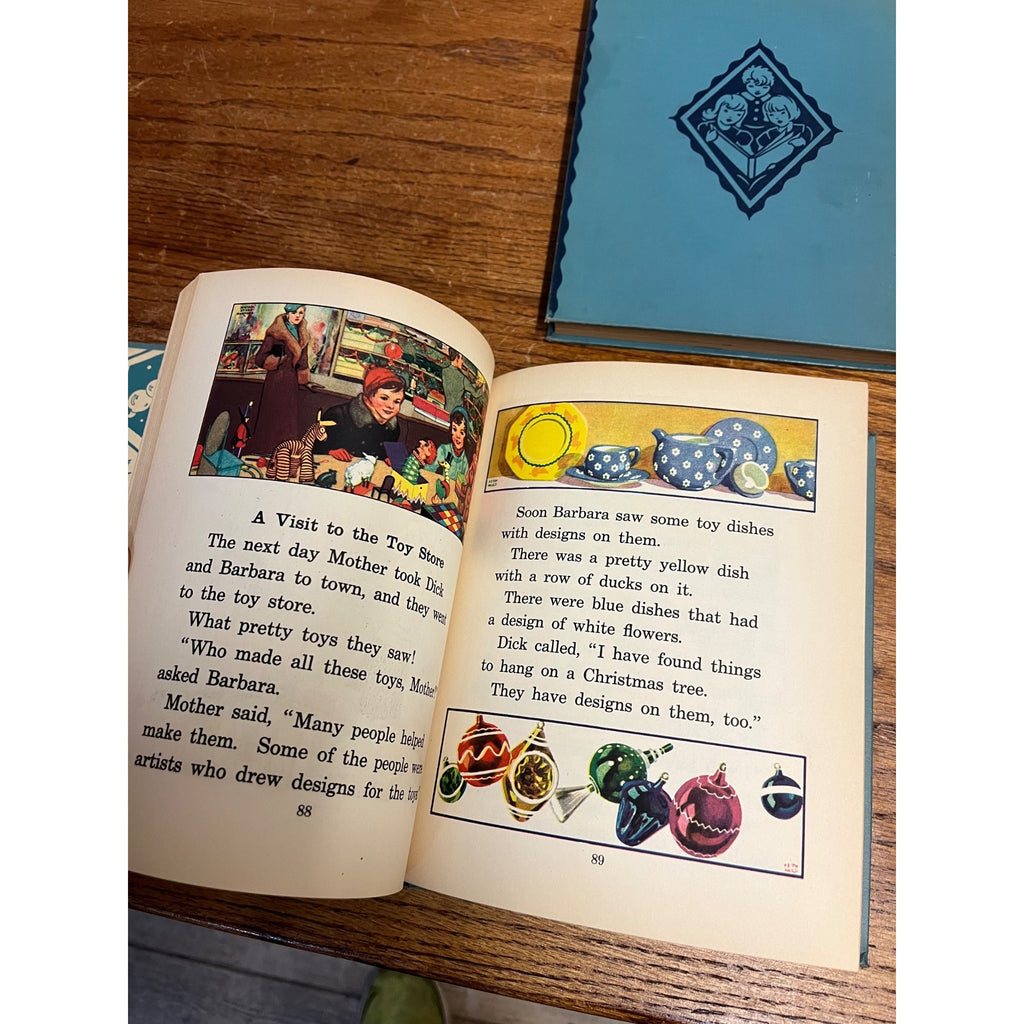 Vintage Children's Book Art Stories Book One & Three 1935 Homeschool Education