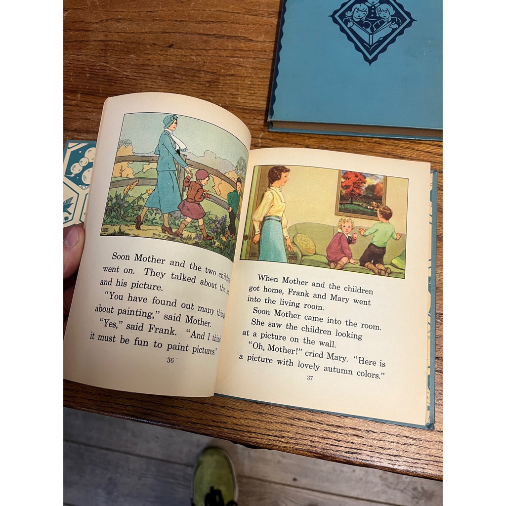 Vintage Children's Book Art Stories Book One & Three 1935 Homeschool Education
