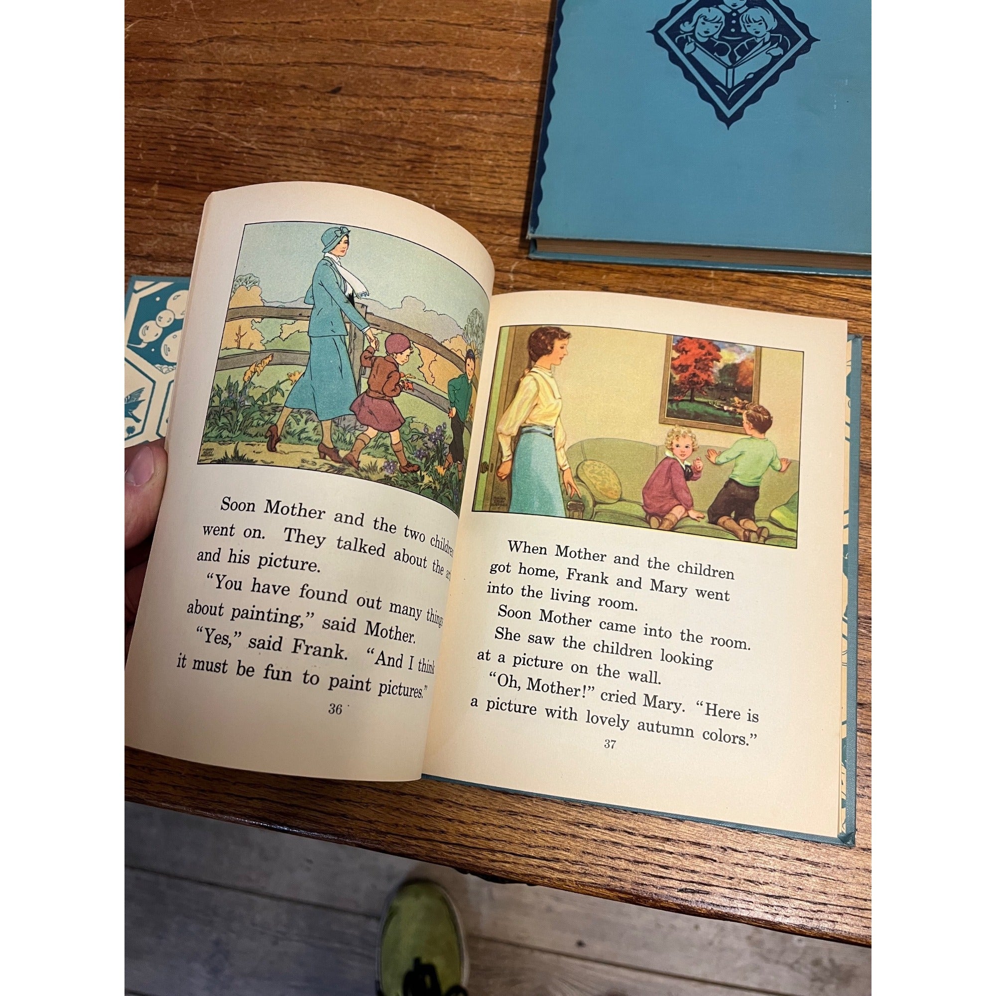 Vintage Children's Book Art Stories Book One & Three 1935 Homeschool Education