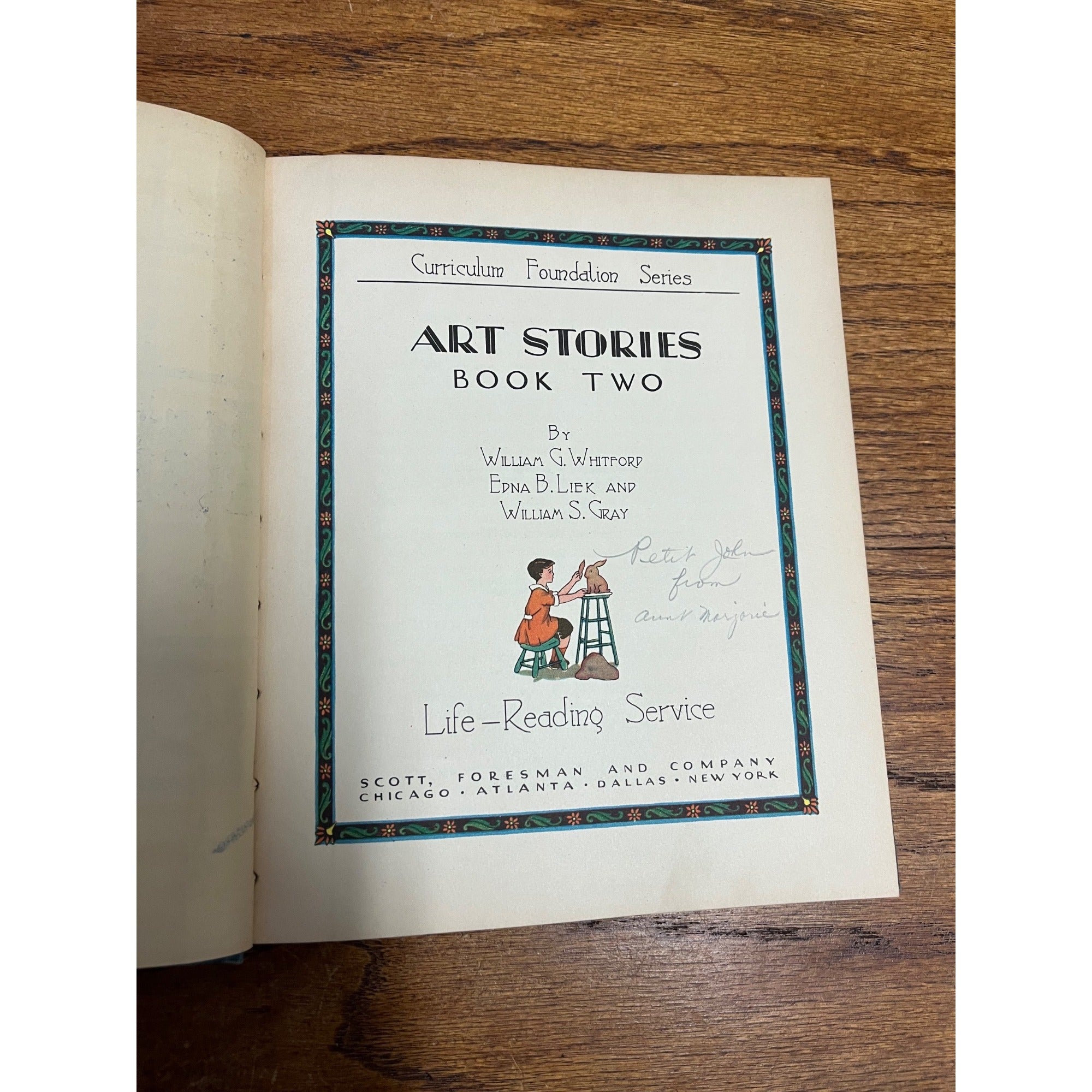 Vintage Children's Book Art Stories Book One & Three 1935 Homeschool Education