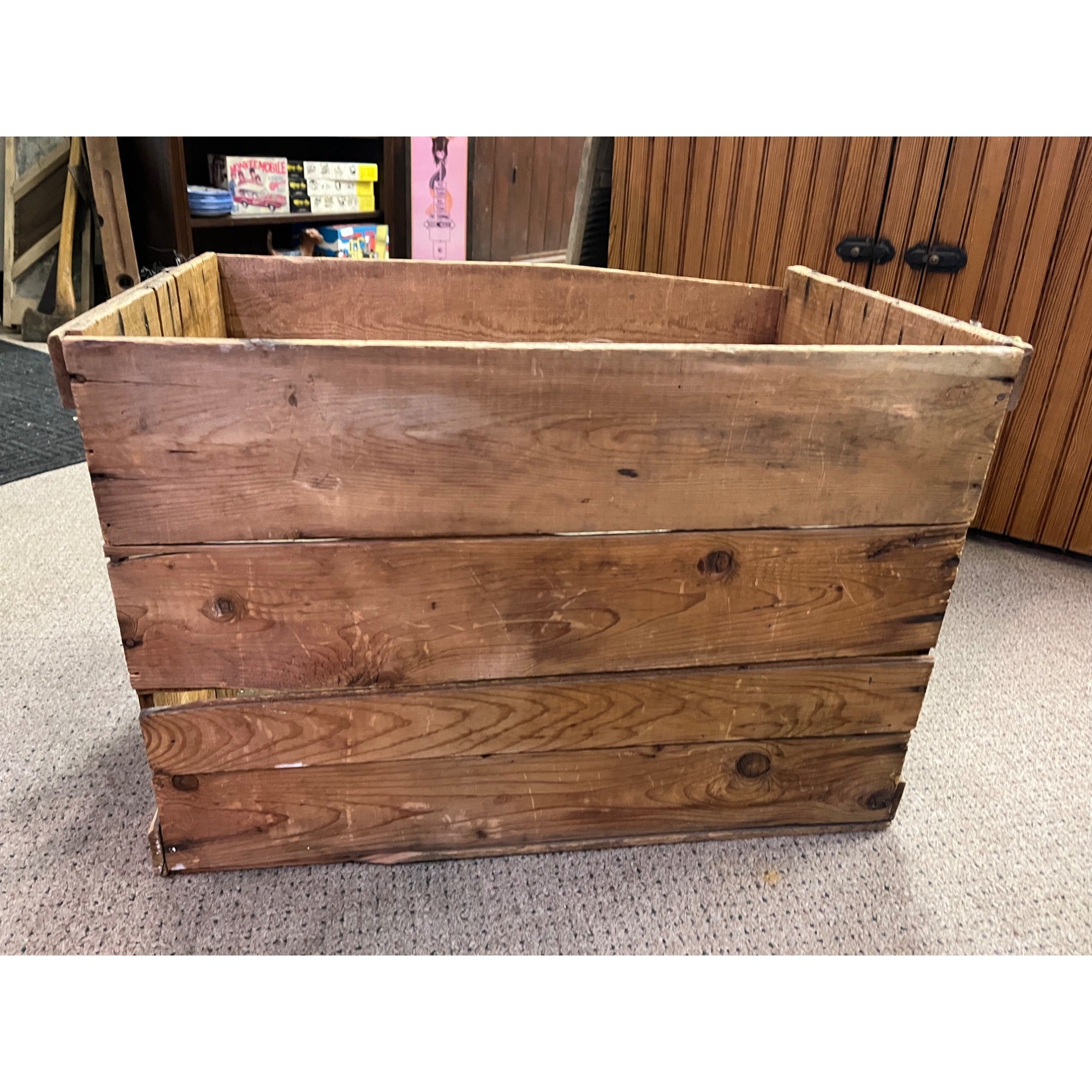 Vintage Large Wood Shredded Whole Wheat Shipping Crate Antique Advertising Box