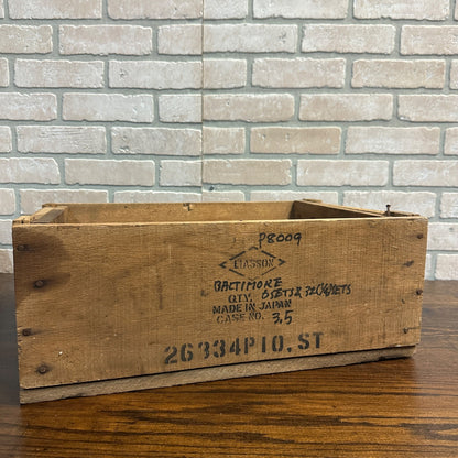 Vintage Industrial Heavy Wooden Shipping Crate Box Liasson Steampunk