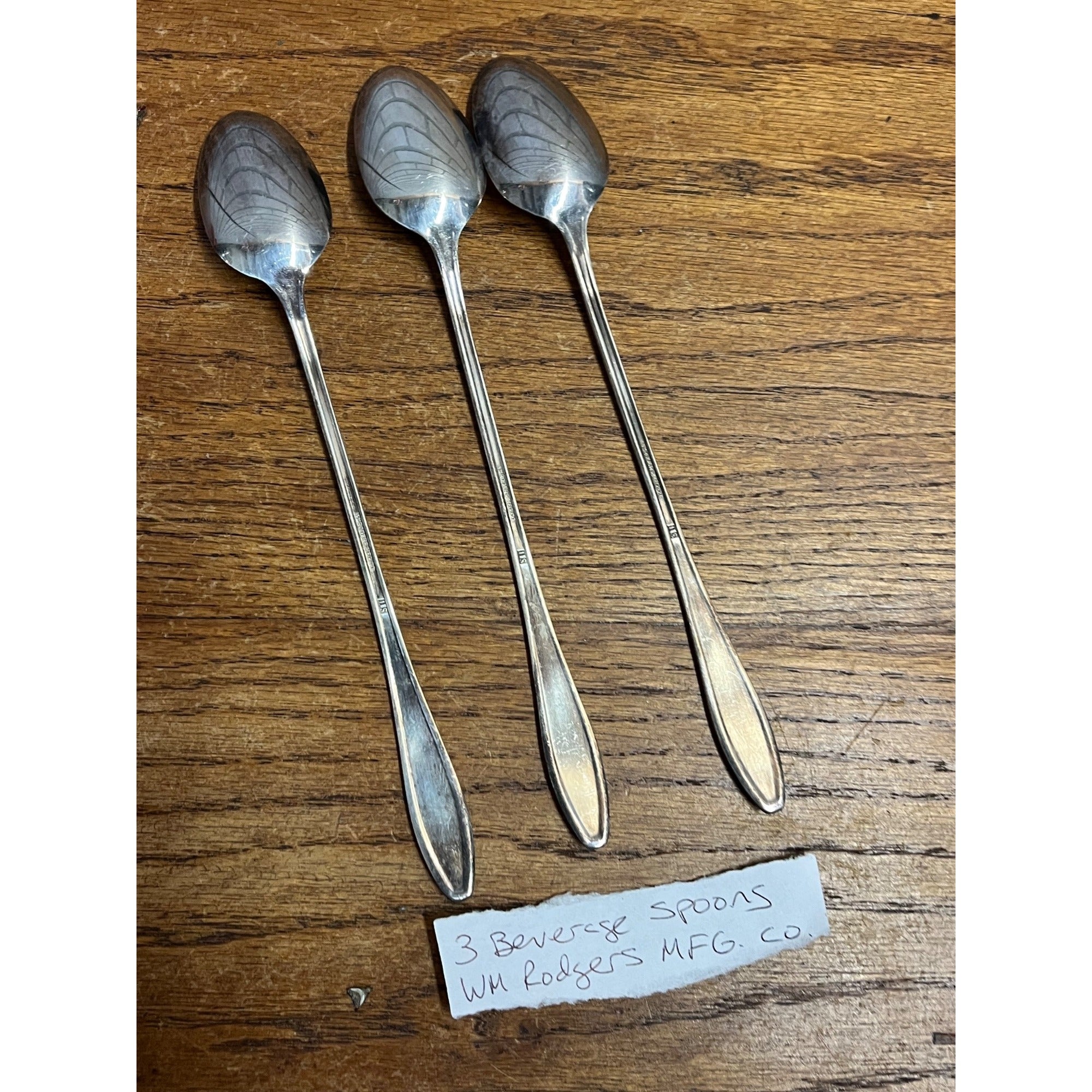 Vintage WM Rogers Silverplate Beverage Spoons Set of Three (3)