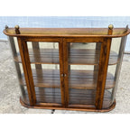 Vintage Curio Butler Wall Hanging Glass & Wood Cabinet Mid-Century MCM