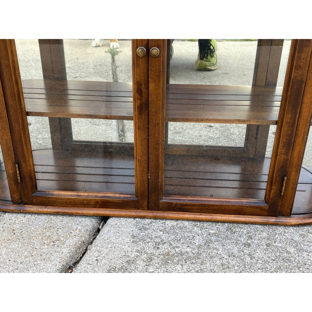 Vintage Curio Butler Wall Hanging Glass & Wood Cabinet Mid-Century MCM