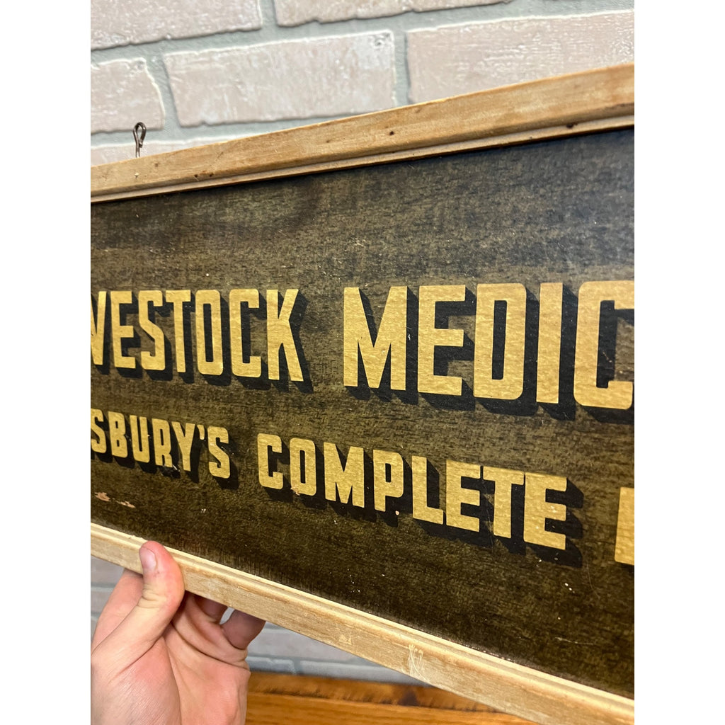 Rare 1950s Dr Salsbury's Medicine Farm Advertising Sign Poultry Dairy Cow Iowa