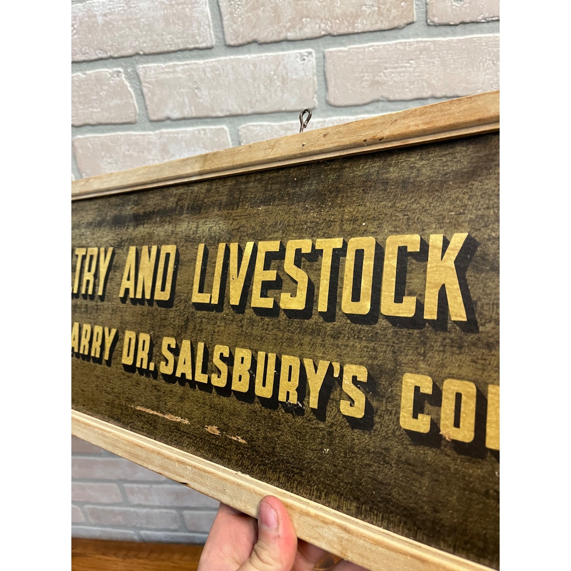 Rare 1950s Dr Salsbury's Medicine Farm Advertising Sign Poultry Dairy Cow Iowa