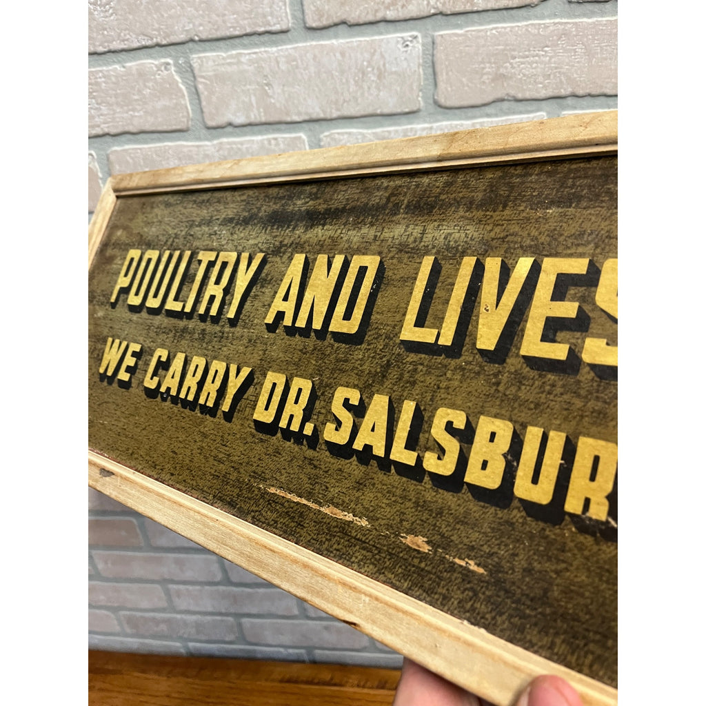 Rare 1950s Dr Salsbury's Medicine Farm Advertising Sign Poultry Dairy Cow Iowa