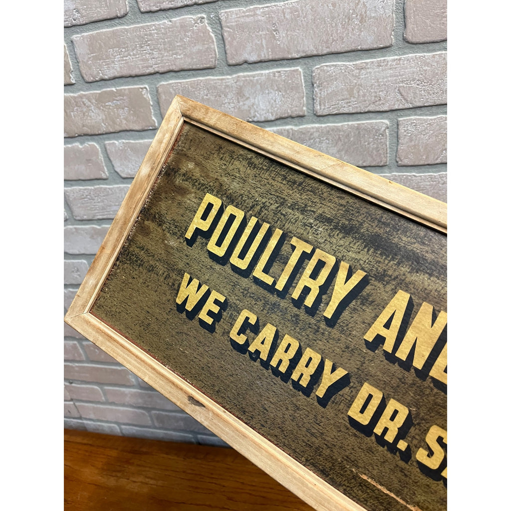 Rare 1950s Dr Salsbury's Medicine Farm Advertising Sign Poultry Dairy Cow Iowa