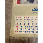Vintage 1948 Nu-Grape Soda Paper Advertising Calendar Sign Snowman
