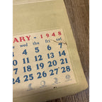 Vintage 1948 Nu-Grape Soda Paper Advertising Calendar Sign Snowman
