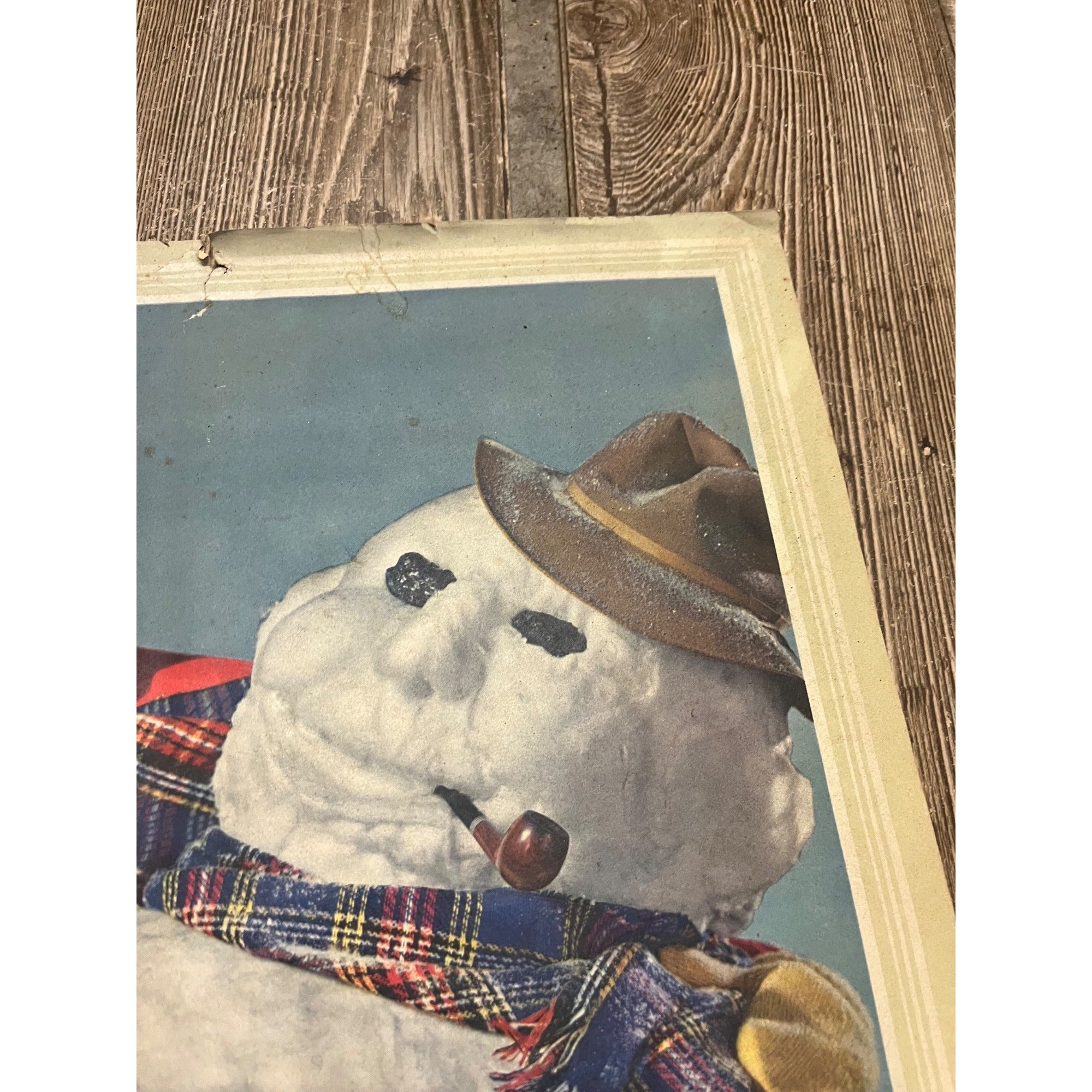 Vintage 1948 Nu-Grape Soda Paper Advertising Calendar Sign Snowman