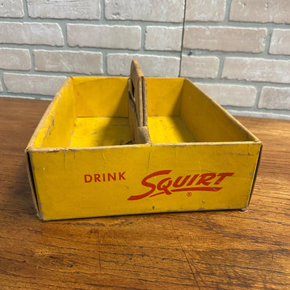 Vintage Squirt Soda Red & Yellow Cardboard Carrier Advertising