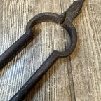 Antique Cast Iron Fire Tongs Coal Log Fireside Fireplace 15"