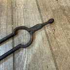 Antique Cast Iron Fire Tongs Coal Log Fireside Fireplace 15"