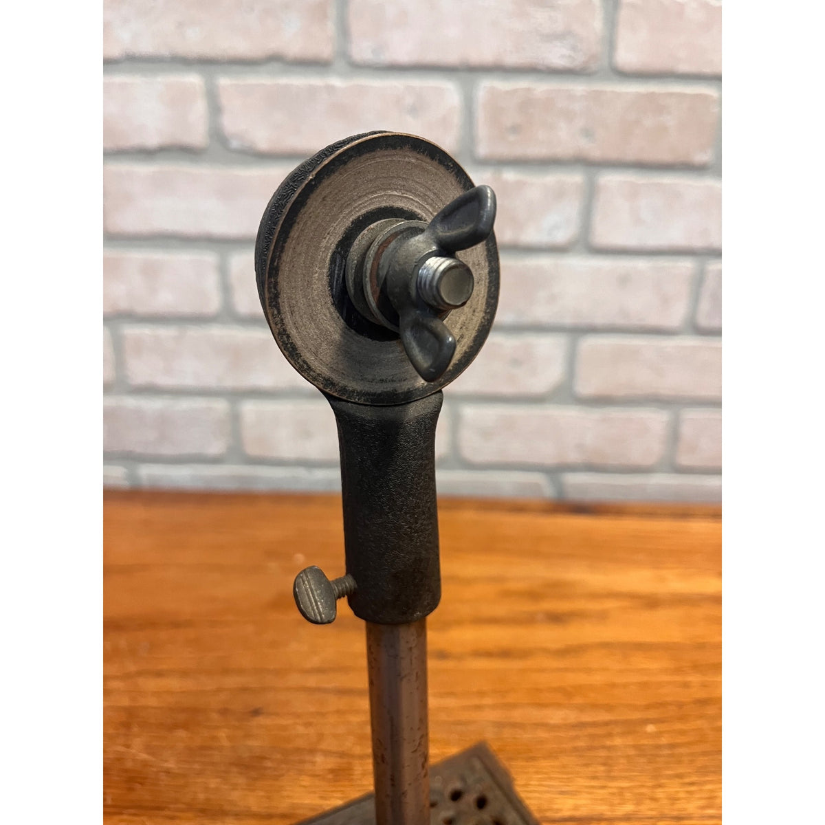 Antique Cast Iron Tabletop Microphone / Telephone Transmitter Stand
