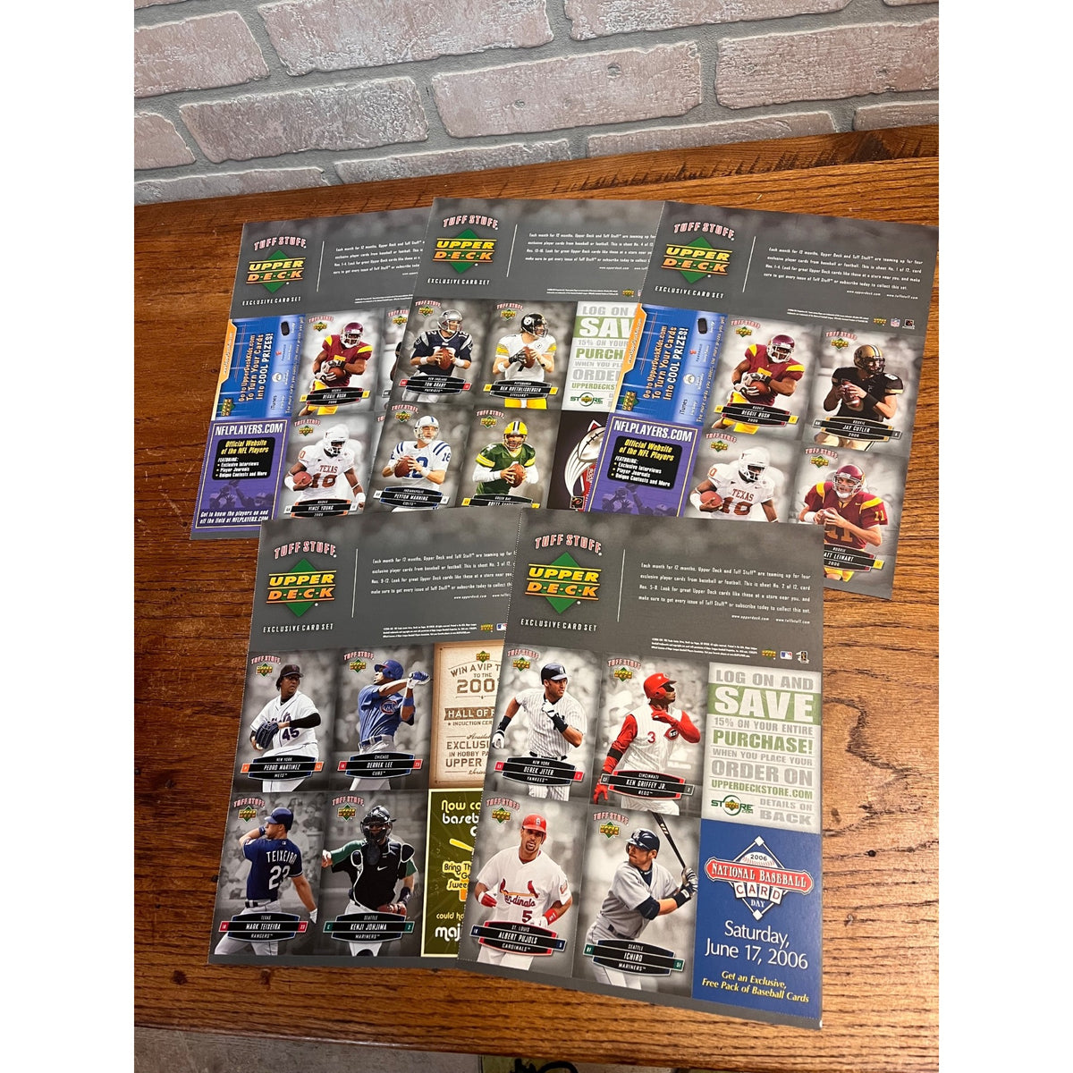 2006 Tuff Stuff/Upper Deck 48 Card Set Tom Brady, Derek Jeter, Brett Favre, Young