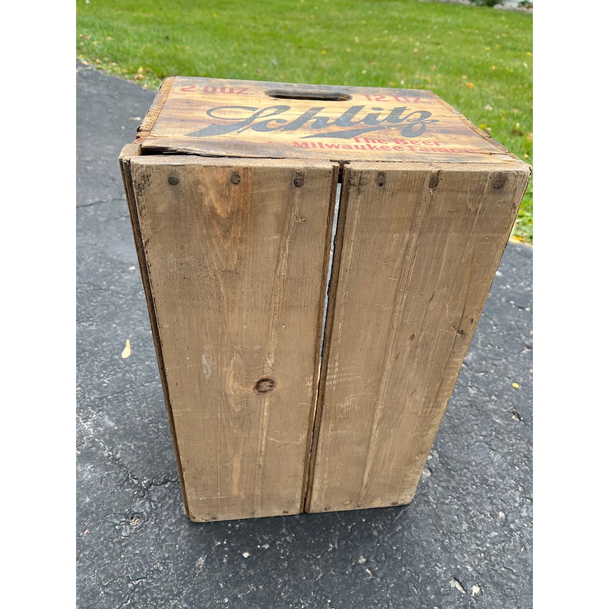 Vintage Schlitz Brewing Co. Milwaukee WI Wooden Beer Crate Bottle Case