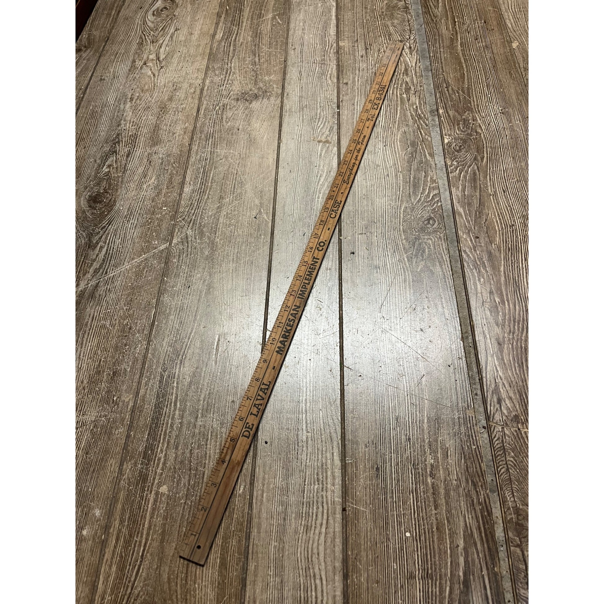 Vintage Case De Laval Wooden 36" Measuring Yardstick Farm Advertising Wisconsin