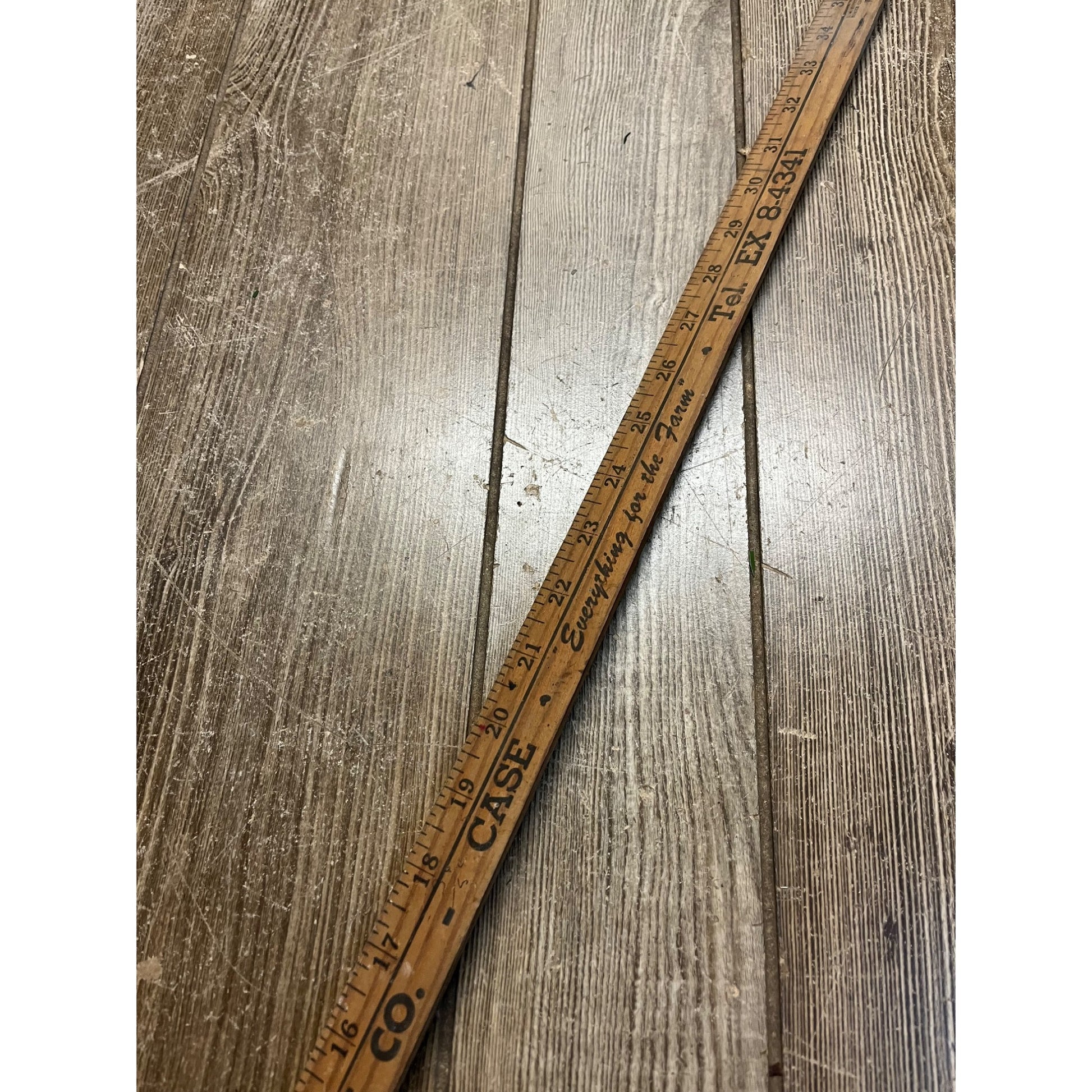 Vintage Case De Laval Wooden 36" Measuring Yardstick Farm Advertising Wisconsin