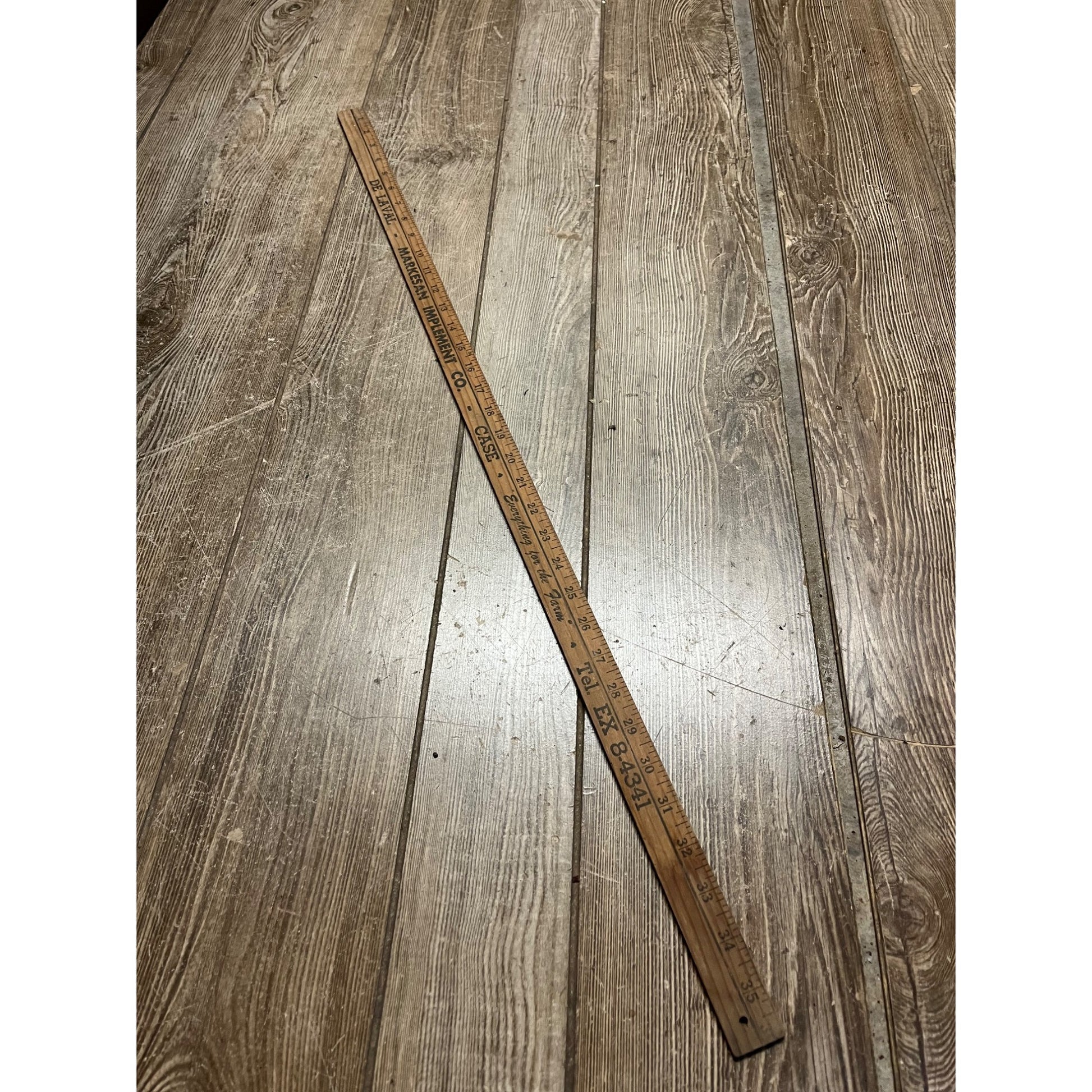 Vintage Case De Laval Wooden 36" Measuring Yardstick Farm Advertising Wisconsin