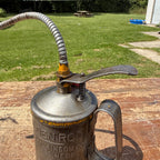Vintage Dutton Lainson Golden Rod Oil Can Flexible Spout 1 quart Thumb Pump