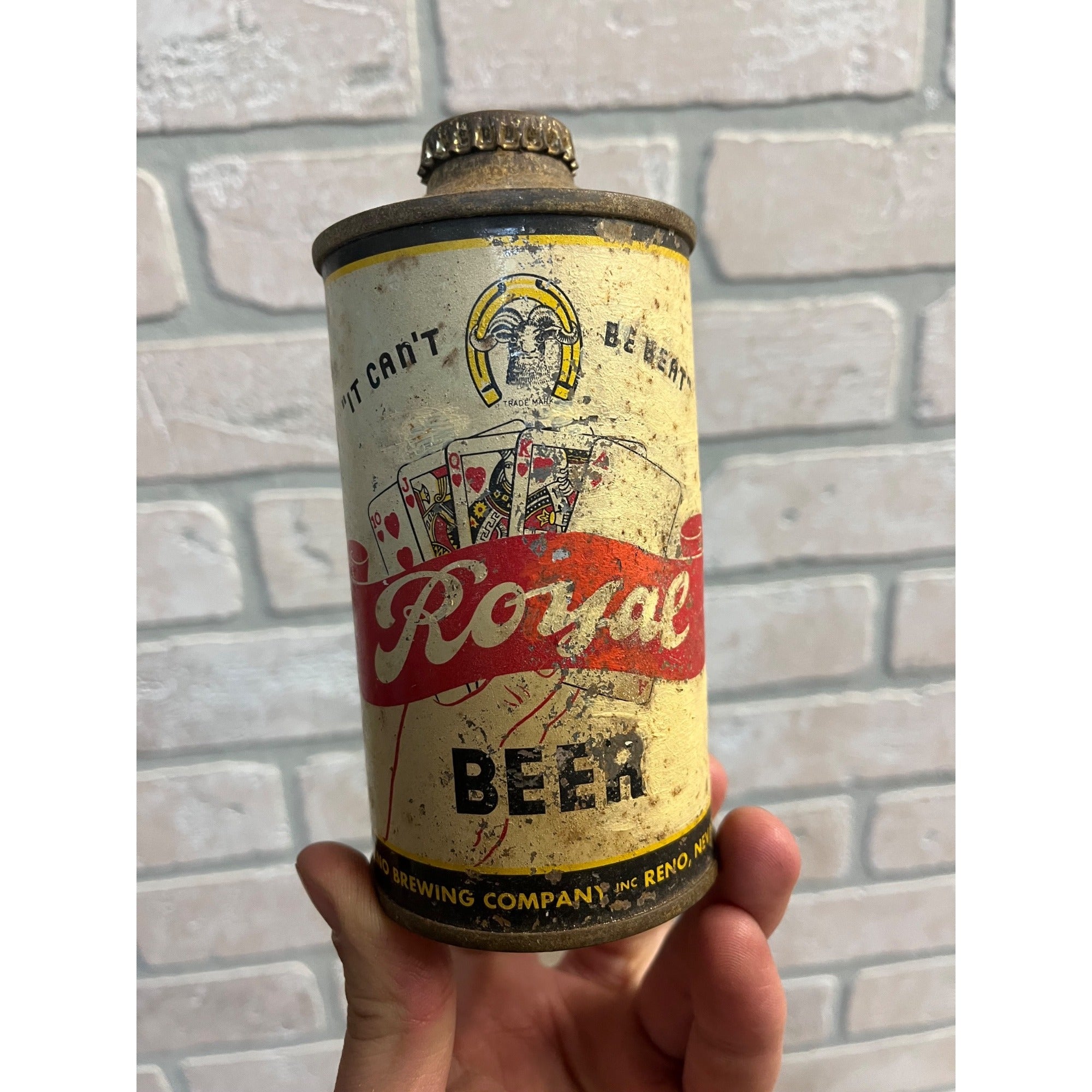 RARE Vintage 1930s Royal Beer Cone Top Beer Can - Reno Brewing Co. Nevada READ