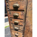 Antique Primitive Folk Art Owl Cabinet Repurposed Mills Owl Slot Machine Tool Chest