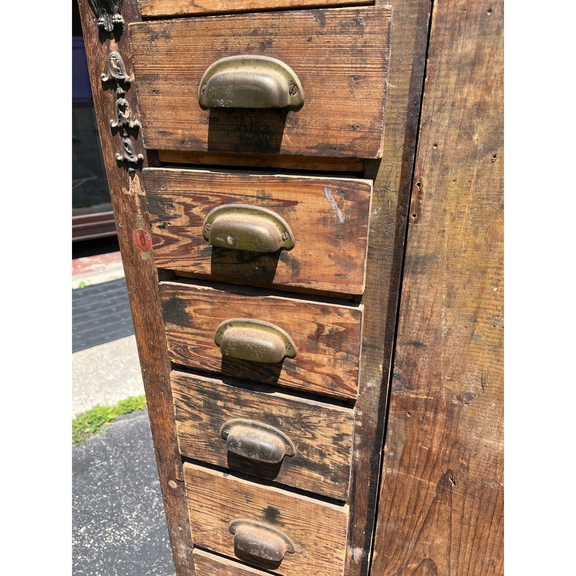 Antique Primitive Folk Art Owl Cabinet Repurposed Mills Owl Slot Machine Tool Chest