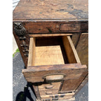 Antique Primitive Folk Art Owl Cabinet Repurposed Mills Owl Slot Machine Tool Chest