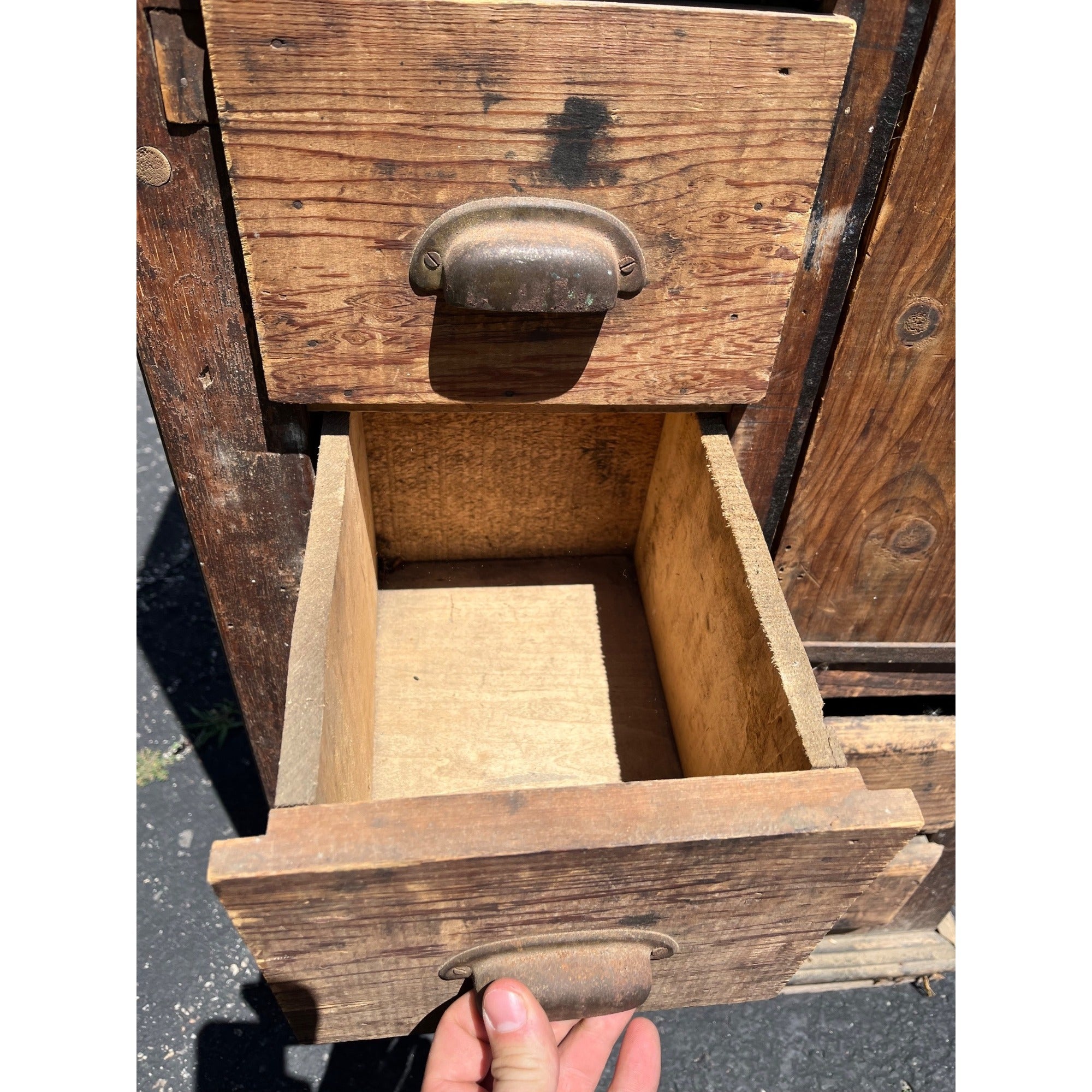 Antique Primitive Folk Art Owl Cabinet Repurposed Mills Owl Slot Machine Tool Chest