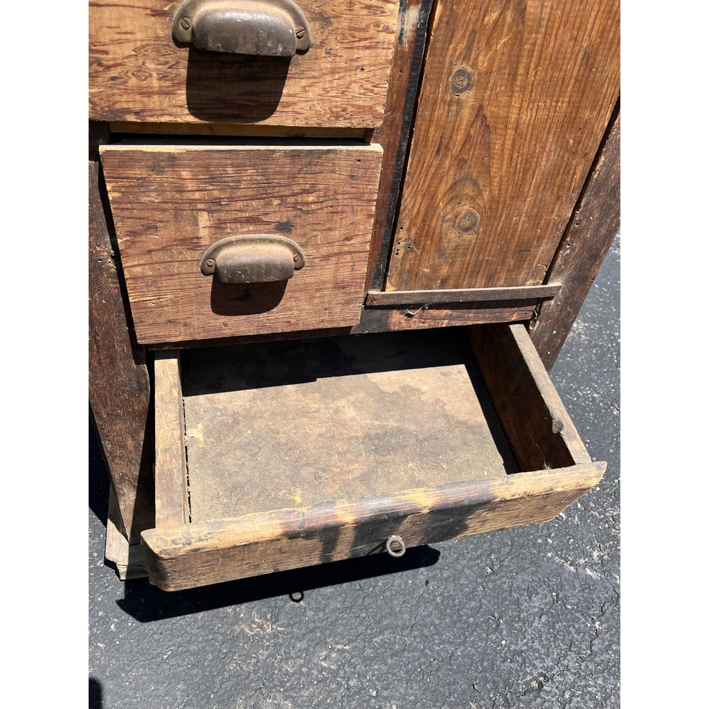 Antique Primitive Folk Art Owl Cabinet Repurposed Mills Owl Slot Machine Tool Chest