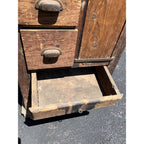 Antique Primitive Folk Art Owl Cabinet Repurposed Mills Owl Slot Machine Tool Chest