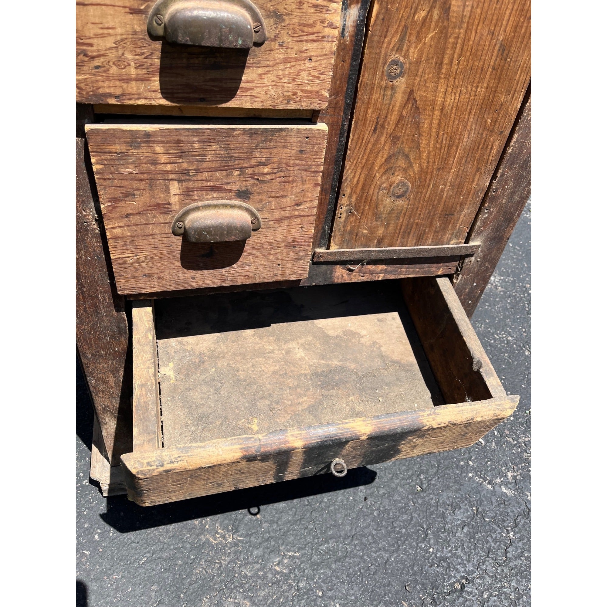 Antique Primitive Folk Art Owl Cabinet Repurposed Mills Owl Slot Machine Tool Chest