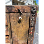 Antique Primitive Folk Art Owl Cabinet Repurposed Mills Owl Slot Machine Tool Chest
