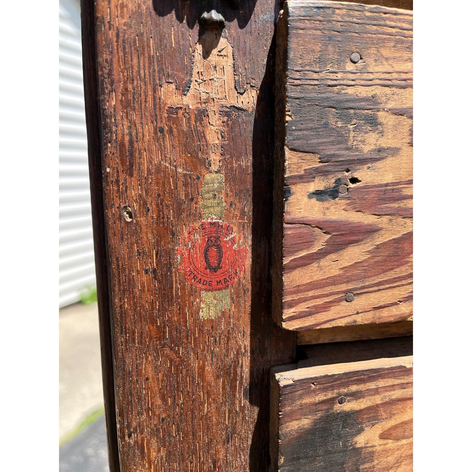 Antique Primitive Folk Art Owl Cabinet Repurposed Mills Owl Slot Machine Tool Chest