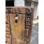 Antique Primitive Folk Art Owl Cabinet Repurposed Mills Owl Slot Machine Tool Chest