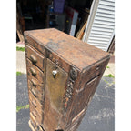 Antique Primitive Folk Art Owl Cabinet Repurposed Mills Owl Slot Machine Tool Chest