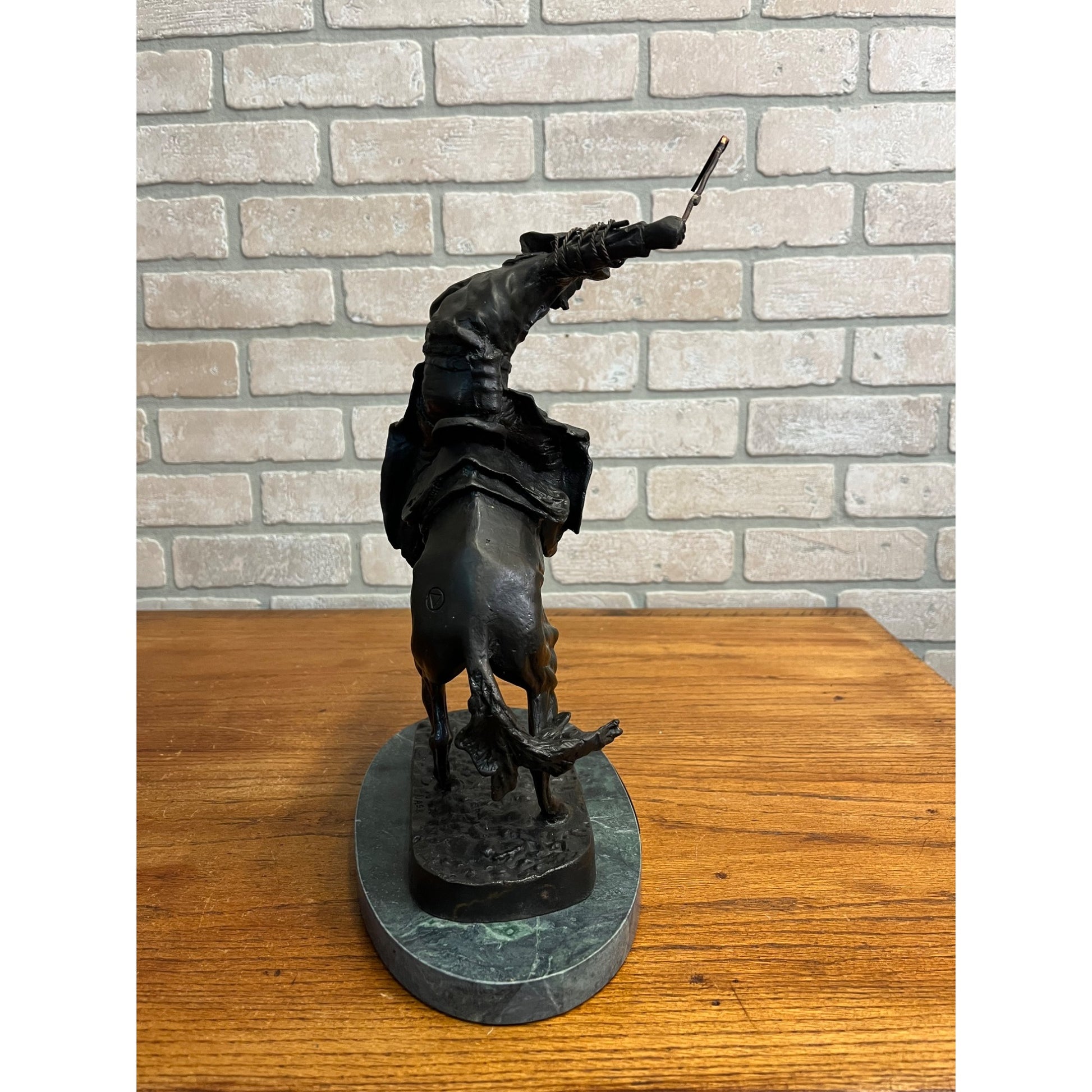 Large Bronco Buster 100% Bronze on Marble Sculpture Statue by Frederic Remington