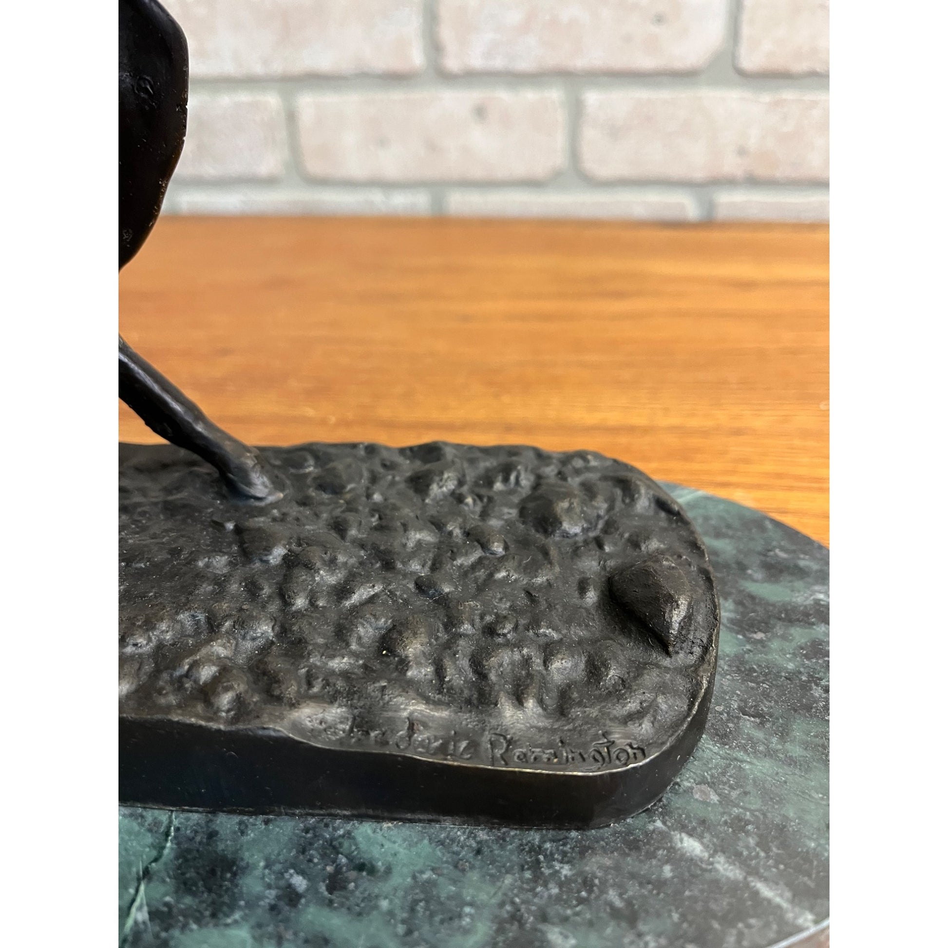 Large Bronco Buster 100% Bronze on Marble Sculpture Statue by Frederic Remington