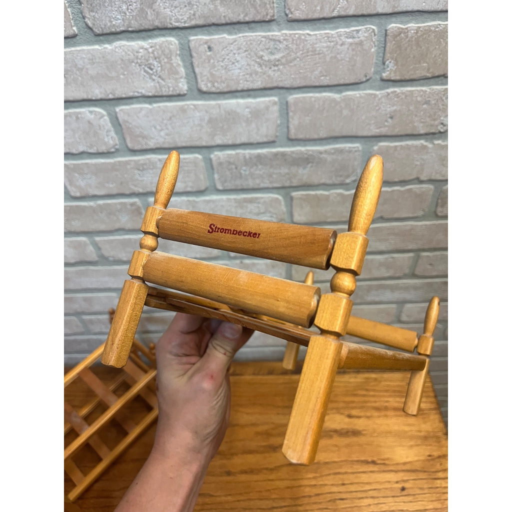 Vintage Strombecker Wooden Doll Furniture Lot Bunk Bed, Single Bed, & Chair
