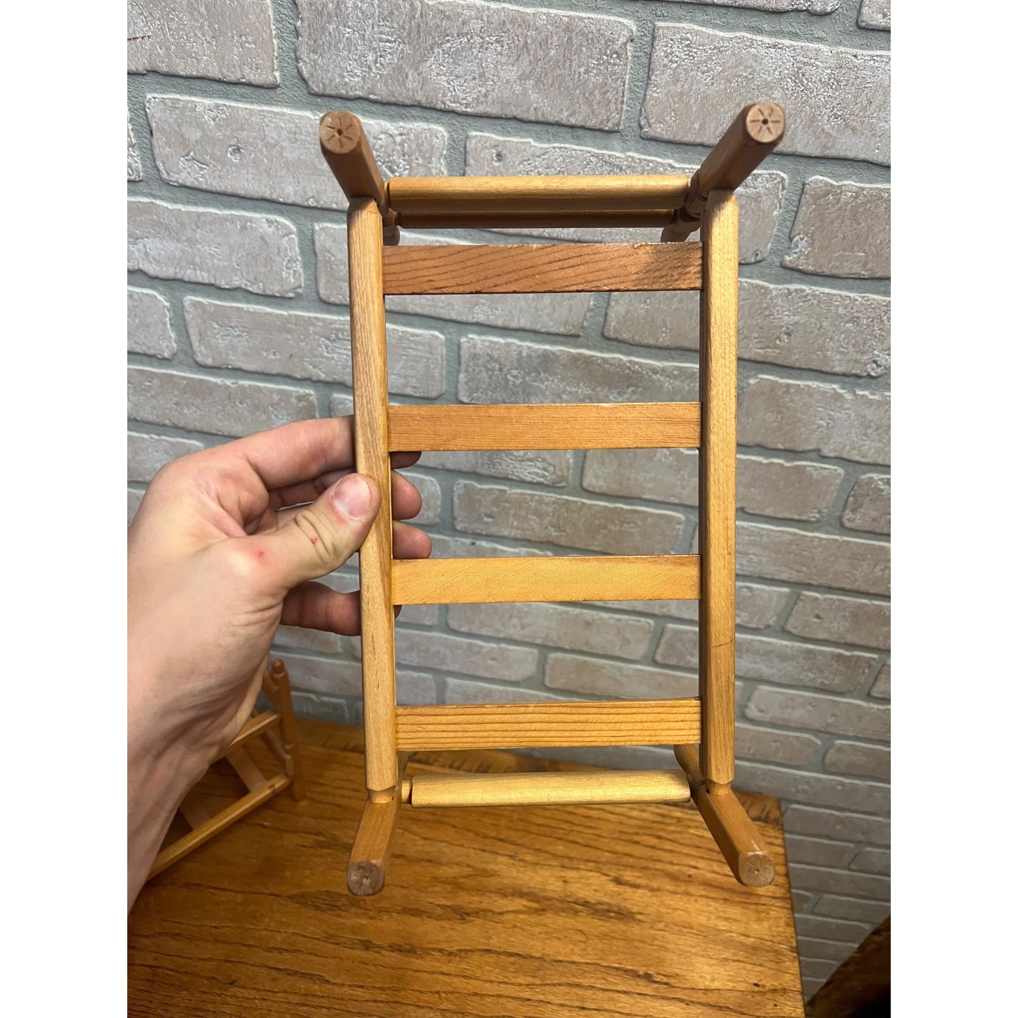 Vintage Strombecker Wooden Doll Furniture Lot Bunk Bed, Single Bed, & Chair