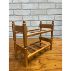 Vintage Strombecker Wooden Doll Furniture Lot Bunk Bed, Single Bed, & Chair