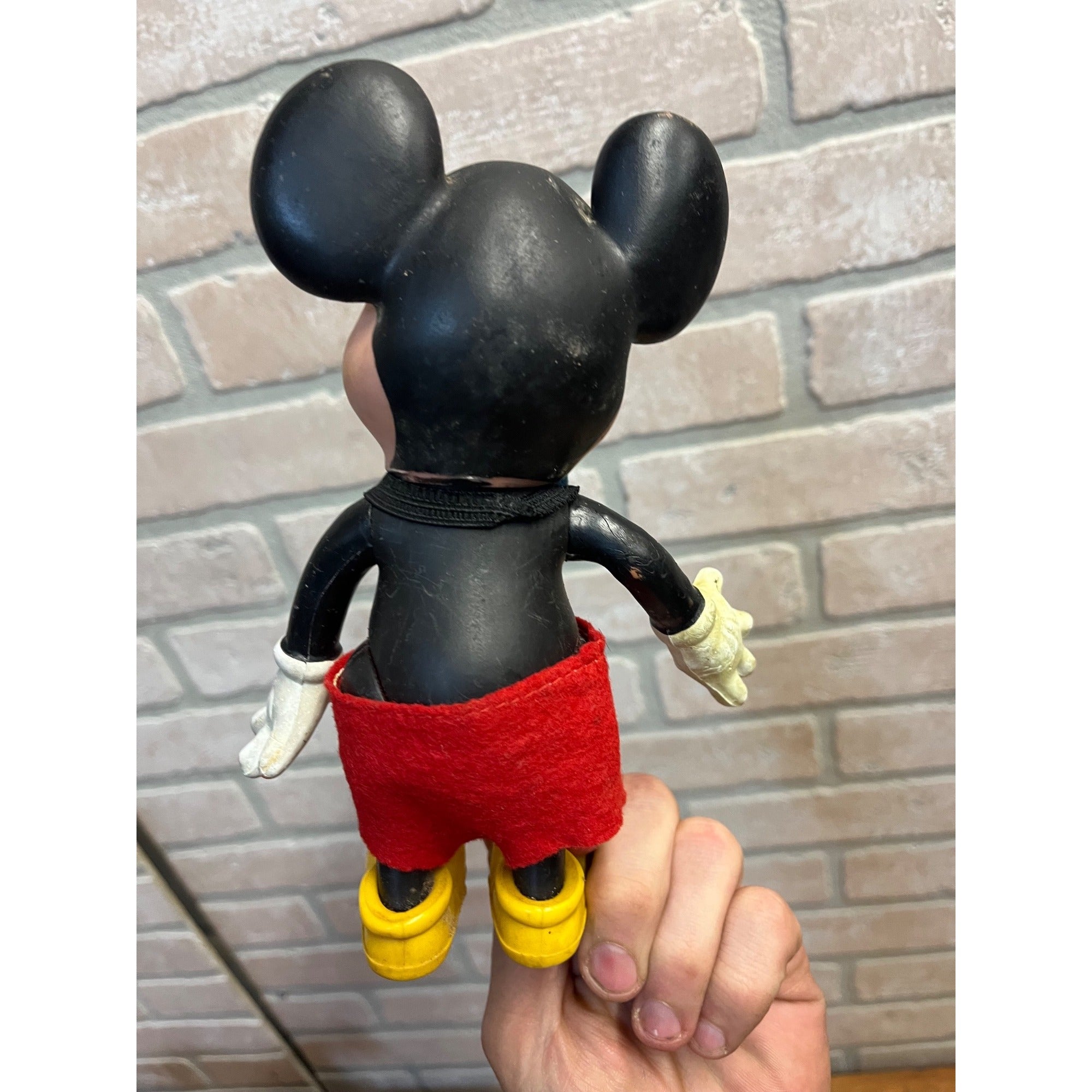 Vintage Mickey Mouse Doll or Figure Plastic Body and Rubber Head Walt Disney Hong Kong Circa 1960